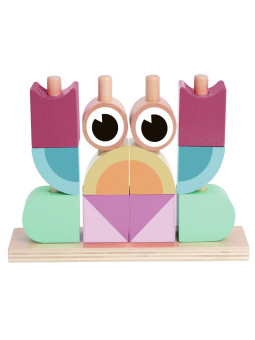 TOOKY TOY Krab Układanka Drewniana Stosy Klocki Bloki Pastelowy