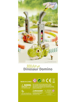 WOOPIE Elektryczna Ciuchcia Lokomotywa do Klocków Domino Dinozaur Pomarańczowy -  3szt.