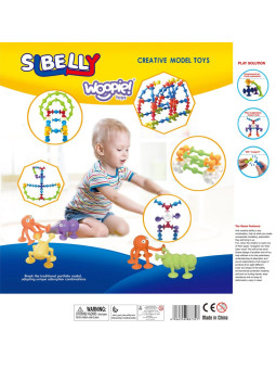 WOOPIE Klocki Konstrukcyjne z Przyssawkami - Zwariowane Zwierzaki