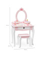 VIGA Duża Toaletka Drewniana Biało-Różowa z Lustrem i Krzesełkiem VIGA Duża Toaletka Drewniana Biało-Różowa z Lustrem i Krzesełkiem