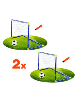 Zestaw dwóch bramek piłkarskich z piłką i pompką Football Sport Woopie