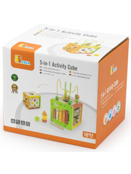 VIGA Drewniana Kostka Edukacyjna 5w1