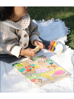 Classic World Drewniana Układanka Dopasuj Zwierzęta Farma