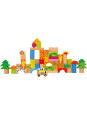 Klocki drewniane dla dzieci zoo small foot design - drewniany zestaw klocków dla 3 latka