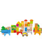 Klocki drewniane dla dzieci zoo small foot design - drewniany zestaw klocków dla 3 latka