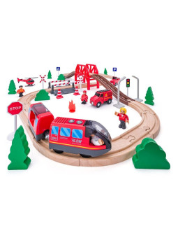 Drewniana kolejka Straży Pożarnej 60 elementów