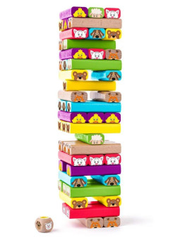 Kolorowa wieża ze zwierzątkami- gra zręcznościowa