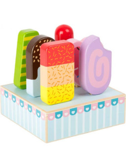 Zestaw lodów na patyku do zabawy dla dzieci small foot design - zestaw drewnianych zabawek, zabawa w sklep dla 2 latka