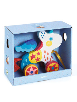 Drewniana zabawka do ciągnięcia JEDNOROŻEC DJ06263