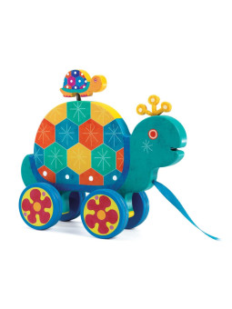 Drewniana zabawka do ciągnięcia ŻÓŁW DJ06264