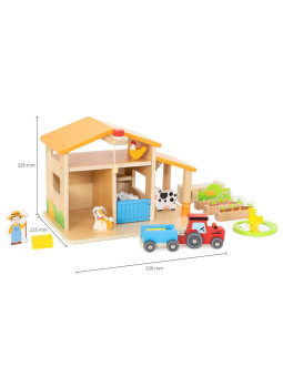 VIGA Drewniana Farma Dom Farmera Z Ogródkiem I Traktorem 21 el