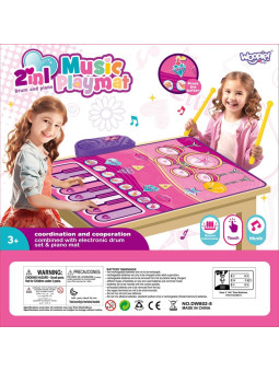 WOOPIE Duża Mata Muzyczna 2w1 Perkusja Interaktywna Pianino