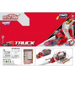 WOOPIE Zestaw Ciężarówka Laweta Garaż Tor Wyścigowy