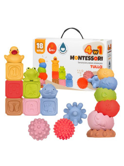 Duży zestaw sensorycznych zabawek Tullo 18 el.