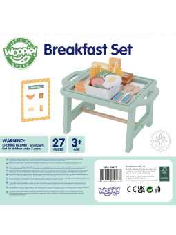 WOOPIE GREEN Zestaw Śniadaniowy z Tacą i Akcesoriami Serwis Pastelowy