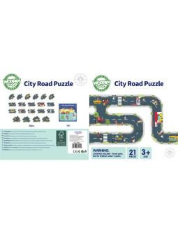 WOOPIE GREEN Droga Puzzle dla Dzieci Autostrada Makieta 21 el. Certyfikat FSC