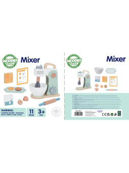 WOOPIE GREEN Drewniany Mikser Kuchenny Blender z Akcesoriami 11 el.