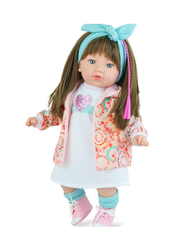 Lalka Alina Beauty Marina & Pau 796 - Dziewczynka, 45 cm, Brzuszek: Miękki, Kolor oczu: Niebieski, Kolor włosów: Brązowy