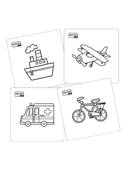 Karty do zabaw POJAZDY zestaw 20 szt. do kolorowania