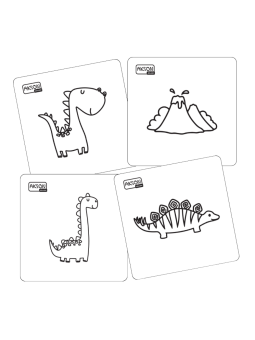 Karty do zabaw DINO zestaw 20 szt. do kolorowania