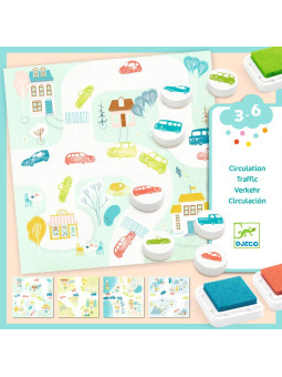 Zestaw art. malowanie stempelkami POJAZDY DJ09952