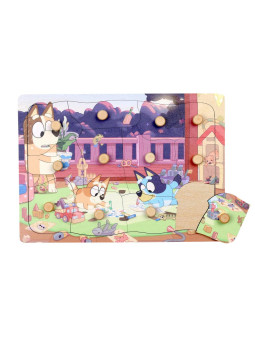 Drewniana układanka puzzle z uchwytami 12 elem. Bluey zabawka dla dzieci