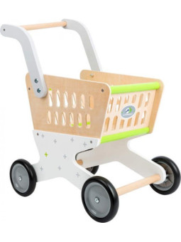 Wózek zakupy  do zabawy dla dzieci small foot design - zabawka drewniana, zabawa w sklep dla 3 latka, wózek drewniany na zakup