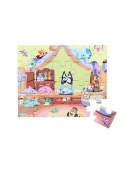 Drewniane puzzle Bluey 20 elementów edukacyjna zabawka dla dzieci układanka