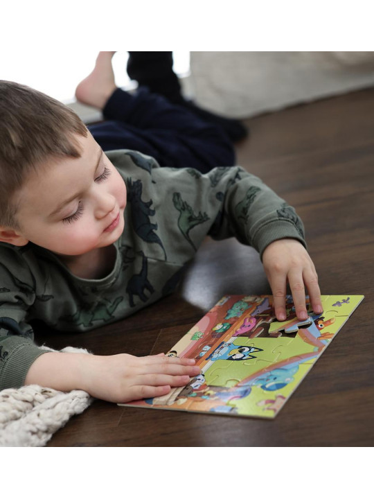 Drewniane puzzle Bluey 20 elementów edukacyjna zabawka dla dzieci układanka