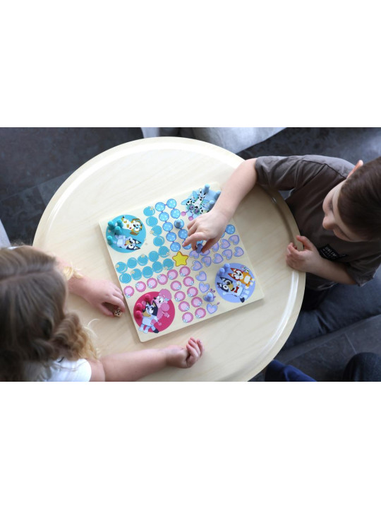 Drewniana gra strategiczna Chińczyk zabawka edukacyjna gry dla dzieci Bluey