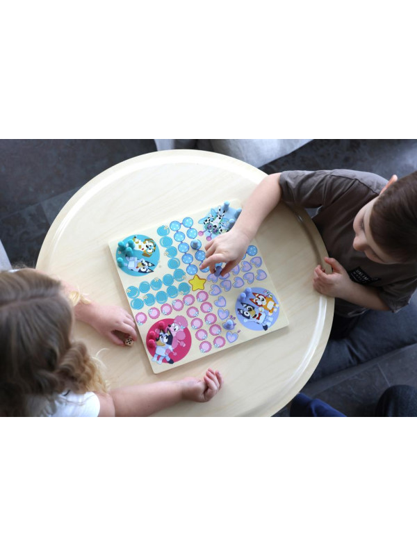 Drewniana gra strategiczna Chińczyk zabawka edukacyjna gry dla dzieci Bluey