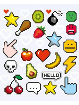 Naplamki Pixele mały arkusz