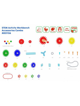 MASTERKIDZ Drewniany Warsztat Montessori STEM z Narzędziami + Akcesoria