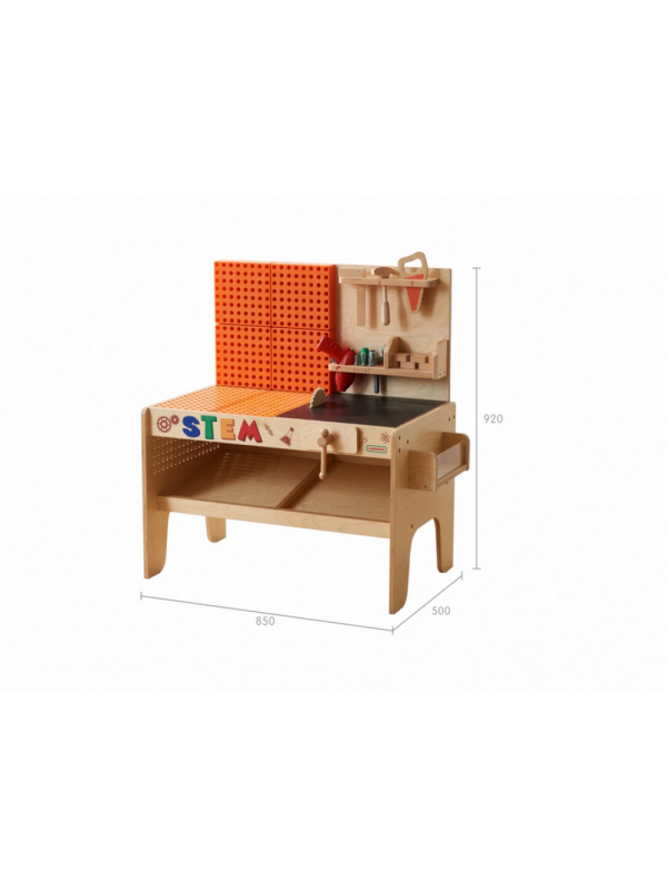 MASTERKIDZ Drewniany Warsztat XXL Montessori STEM z Narzędziami + Akcesoria