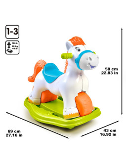 FEBER Interaktywny Bujany Jednorożec 2w1 – Jeździk Biegowy