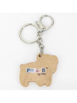 VIGA PolarB Drewniany Breloczek Biały Miś Brelok