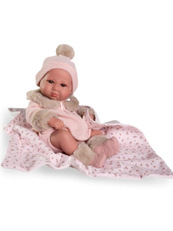 Lalka Luca z kocykiem Antonio Juan 50422 - Dziewczynka, 42 cm, Brzuszek: Winylowy, Kolor oczu: Niebieski