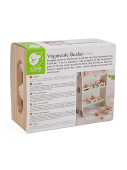 CLASSIC WORLD Zestaw Drewnianych Warzyw w Koszyku 6 el.