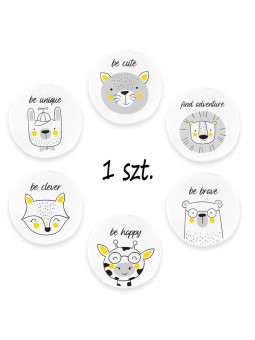 Poduszki ekoskóra ZWIERZĄTKA AFIRMACJE 3 cm 1 szt. AKSON