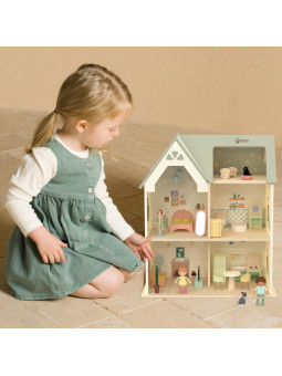 CLASSIC WORLD Wielki Drewniany Domek dla Lalek z mebelkami