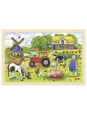 Zabawki drewniane  Puzzle do zabawy dla dzieci, farma goki - drewniane puzzle do układania, zabawka dla 3 latka