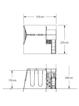 BACKYARD DISCOVERY Drewniany Plac Zabaw Aurora Domek Zjeżdżalnia