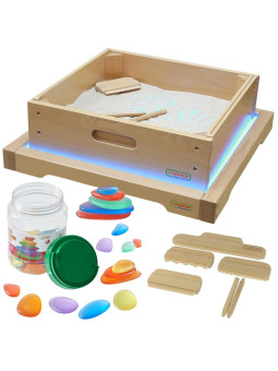 MASTERKIDZ Rama Sensoryczna - Panel LED + Zestaw Akcesoriów Do Zabawy w Piasku