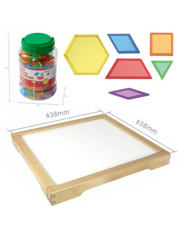 MASTERKIDZ Panel Skrzynia LED Sensoryczna + Klocki Montessori Mozaika 140 el.