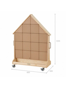 MASTERKIDZ Drewniana Tablica STEM Wolnostojąca XXL w Kształcie Domu + Akcesoria