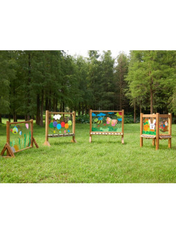 MASTERKIDZ 4 Stronna Tablica Przezroczysta Akrylowa Do Malowania + Kubeczki