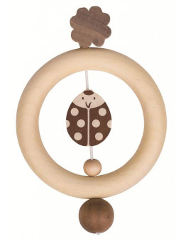 Drewniana grzechotka, brązowa biedronka