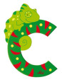 Drewniana literka. Kameleon "C", Sevi Drewniana literka. Kameleon "C", Sevi