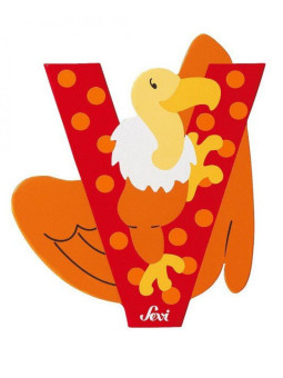 Drewniana literka. Orzeł "V", Sevi