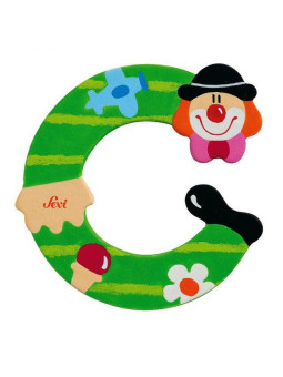 Drewniana literka. Klaun "C", Sevi